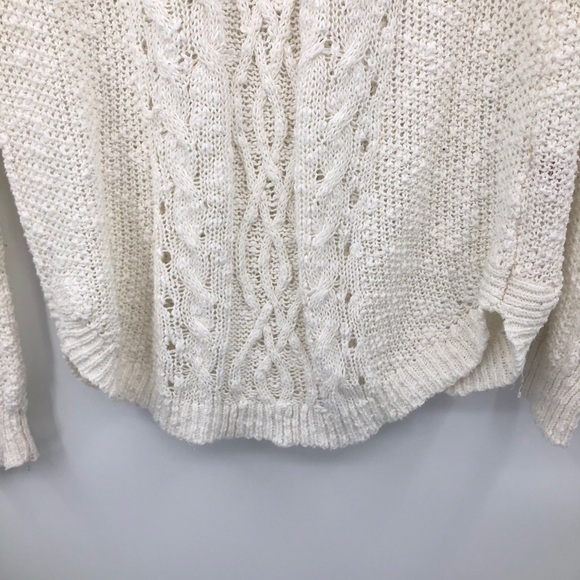 So Women’s cream net sweater longsleeve crewneck M - Picture 3 of 13